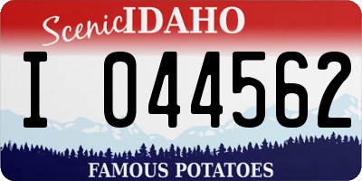 ID license plate I044562