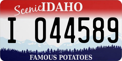 ID license plate I044589
