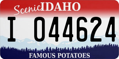 ID license plate I044624