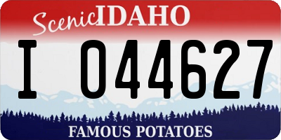 ID license plate I044627