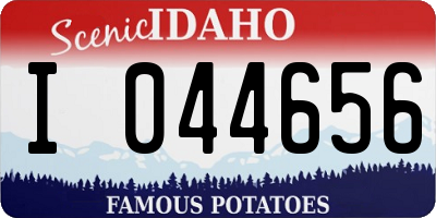 ID license plate I044656