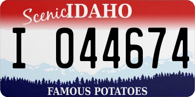ID license plate I044674