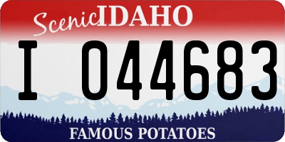 ID license plate I044683