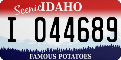 ID license plate I044689