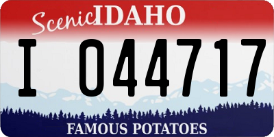 ID license plate I044717
