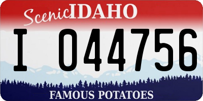 ID license plate I044756