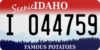 ID license plate I044759