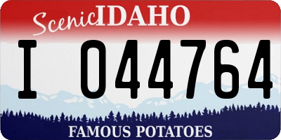 ID license plate I044764