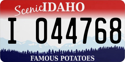 ID license plate I044768
