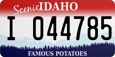 ID license plate I044785