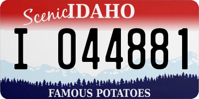ID license plate I044881