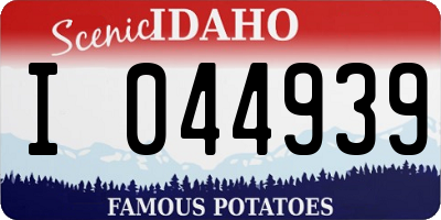 ID license plate I044939
