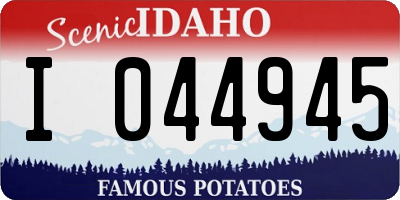 ID license plate I044945