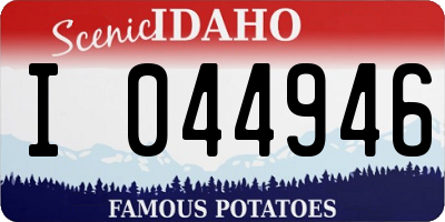 ID license plate I044946