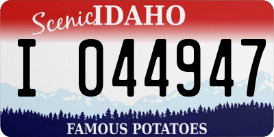ID license plate I044947