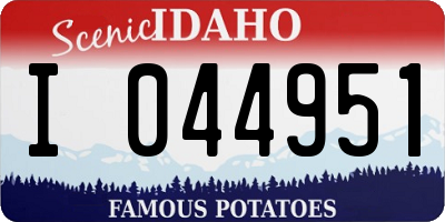 ID license plate I044951