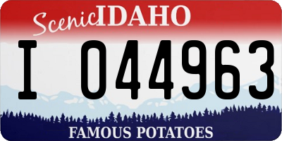 ID license plate I044963