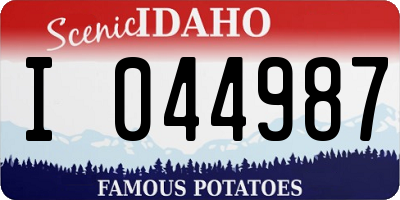 ID license plate I044987