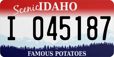 ID license plate I045187
