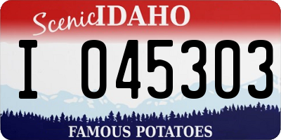 ID license plate I045303