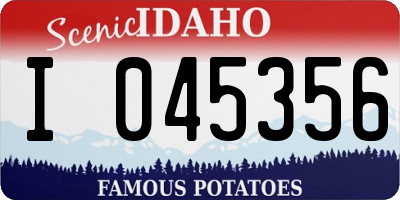 ID license plate I045356