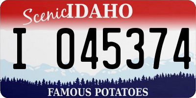 ID license plate I045374