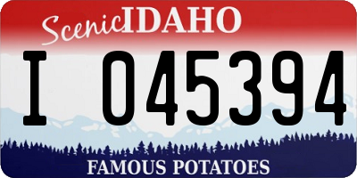 ID license plate I045394
