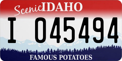 ID license plate I045494