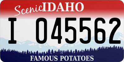 ID license plate I045562