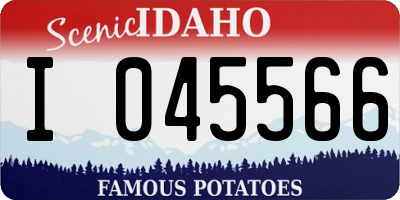 ID license plate I045566
