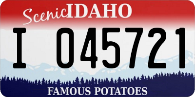 ID license plate I045721
