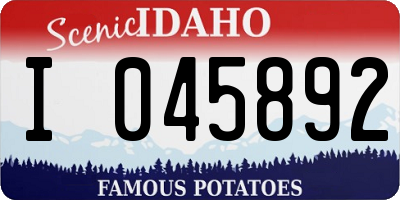 ID license plate I045892