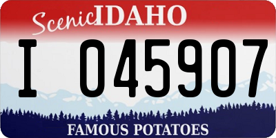 ID license plate I045907