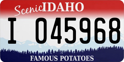 ID license plate I045968
