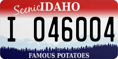 ID license plate I046004