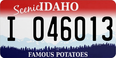 ID license plate I046013