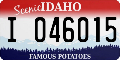 ID license plate I046015
