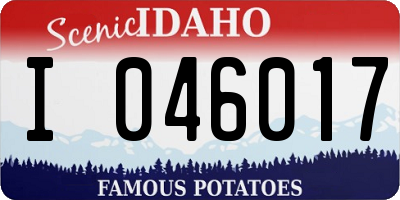 ID license plate I046017