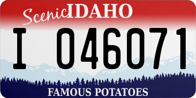 ID license plate I046071