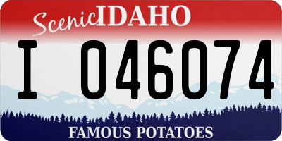ID license plate I046074