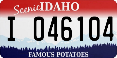 ID license plate I046104
