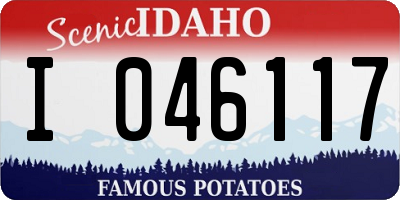ID license plate I046117