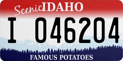 ID license plate I046204