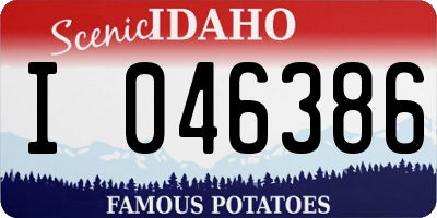 ID license plate I046386