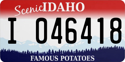 ID license plate I046418