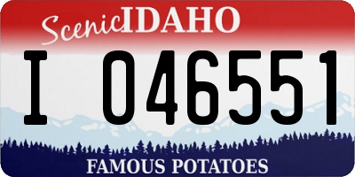 ID license plate I046551