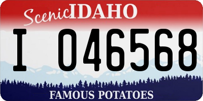 ID license plate I046568
