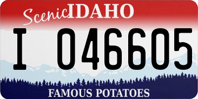 ID license plate I046605