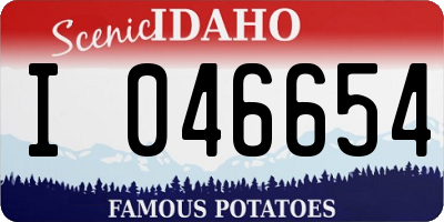 ID license plate I046654