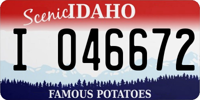 ID license plate I046672